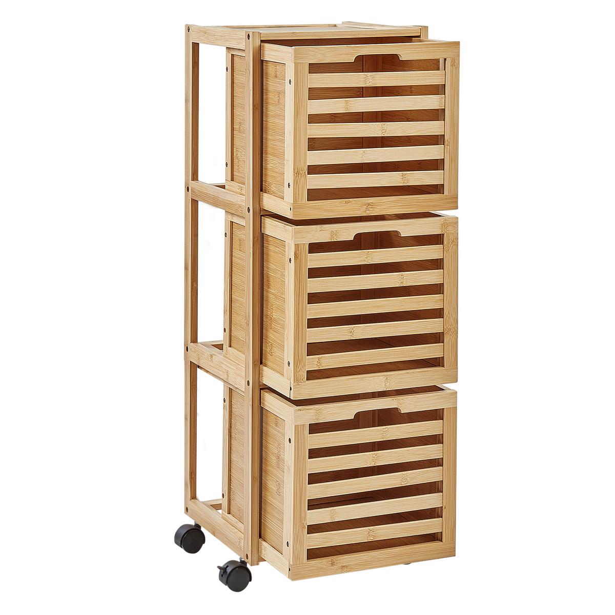 BAD-WANDSCHRANK 32 cm Hellbraun Shawnee - Braun, Holz (32/90/30cm) - Beliani