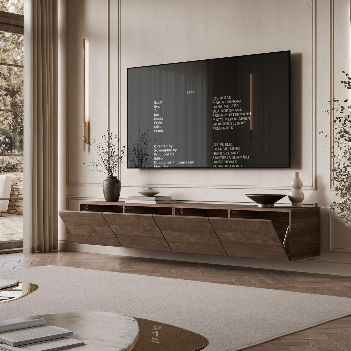 HÄNGENDER TV-Unit COLGANTE NUSSBAUM 200 cm LED - Nussbaumfarben, Holzwerkstoff (200/36/40cm) - Lookway