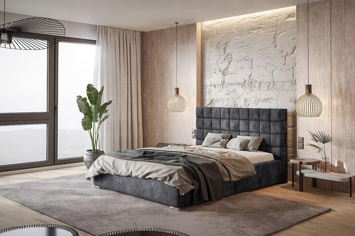 POLSTERBETT Porto mit Kopfteil, 160x200 cm, Doppelbett mit Bettkasten und Lattenrost aus Holz, Velourstoff Rosa - Pink, Holz/Textil (160/200cm) - Alpi-Möbel