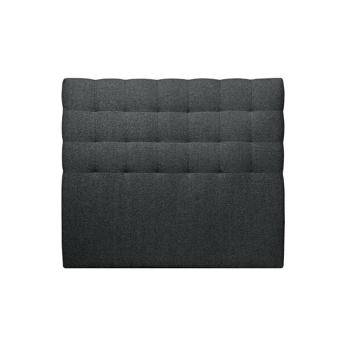 KOPFTEIL gepolstert - Gesteppt – schwarzer Bouclé-Stoff - 180 cm - Beige/Schwarz, Karton/Holz (180/120/10cm) - Sommeil de Plomb