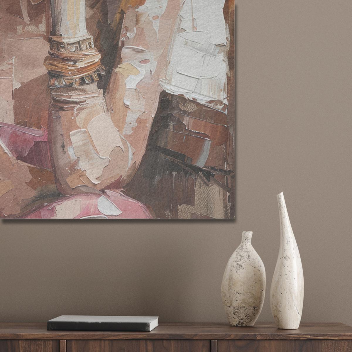 AKUSTIKBILD Frau - Lackierung - Porträt - Modern Wandbilder 60x80 cm - Altrosa, Kunststoff (60/80/0.9cm) - MuchoWow