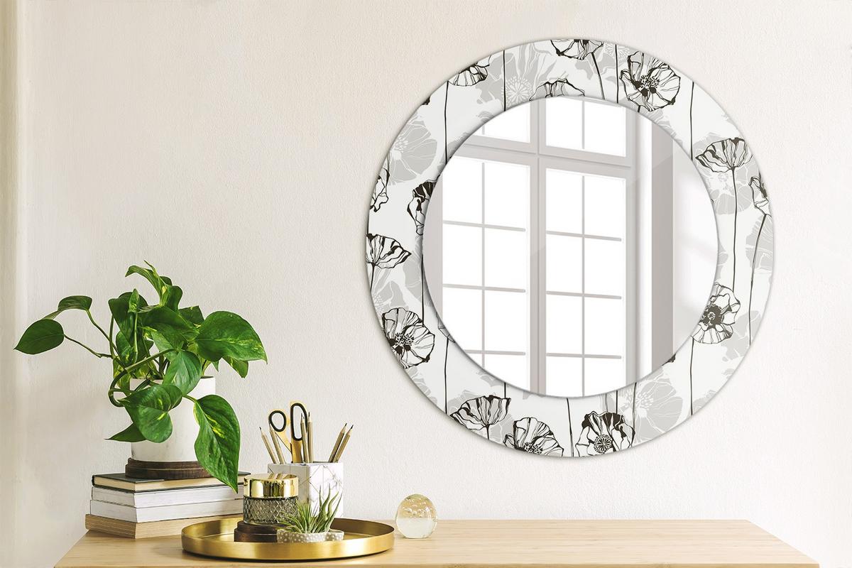 SPIEGEL Rund Ø 50 cm mit Aufdruck - Weiß, Glas (50/50/0.4cm) - Wallfluent