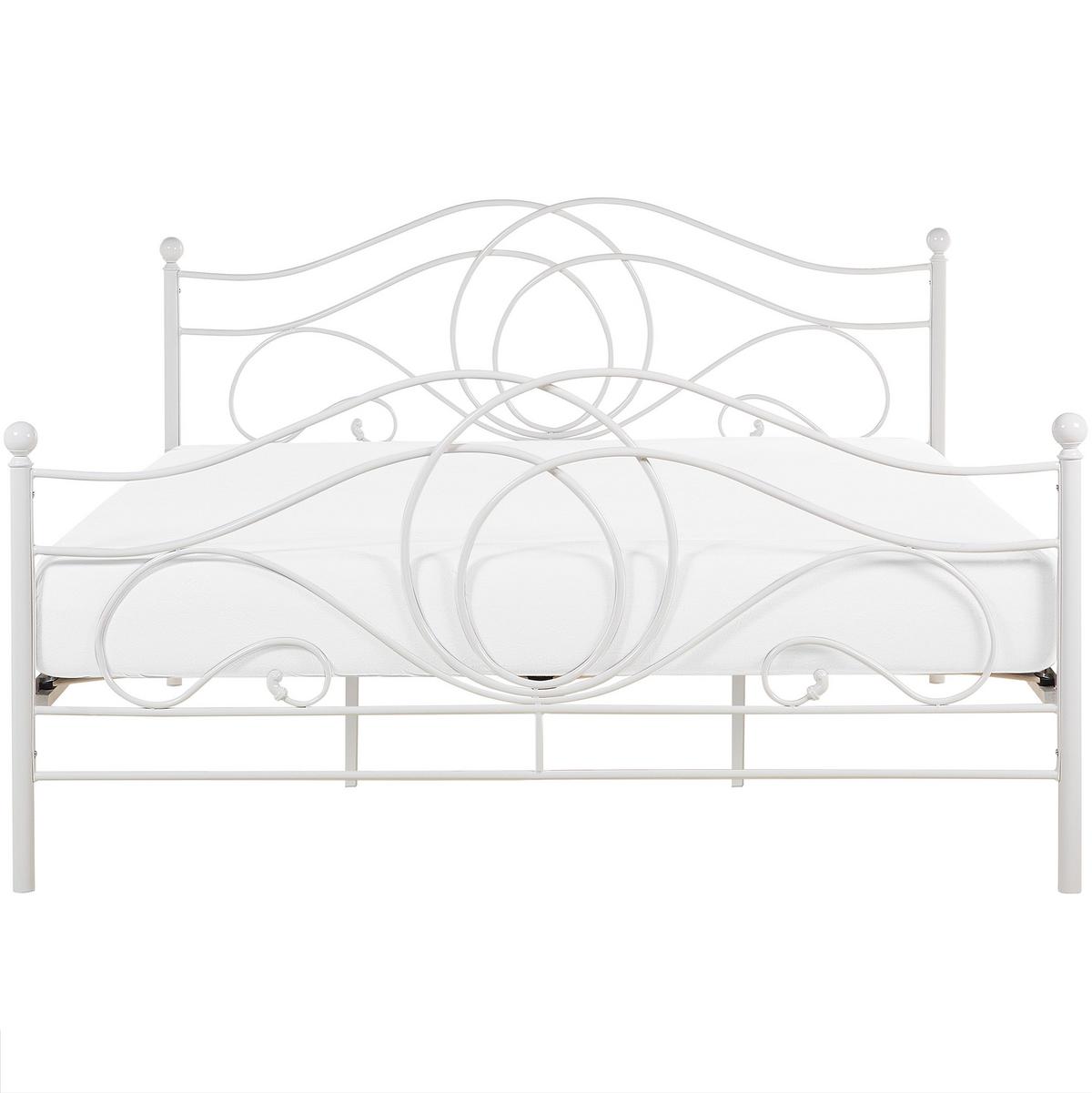 METALLBETT 180/200cm Weiß Lyra - Weiß, Metall (180/200cm) - Beliani