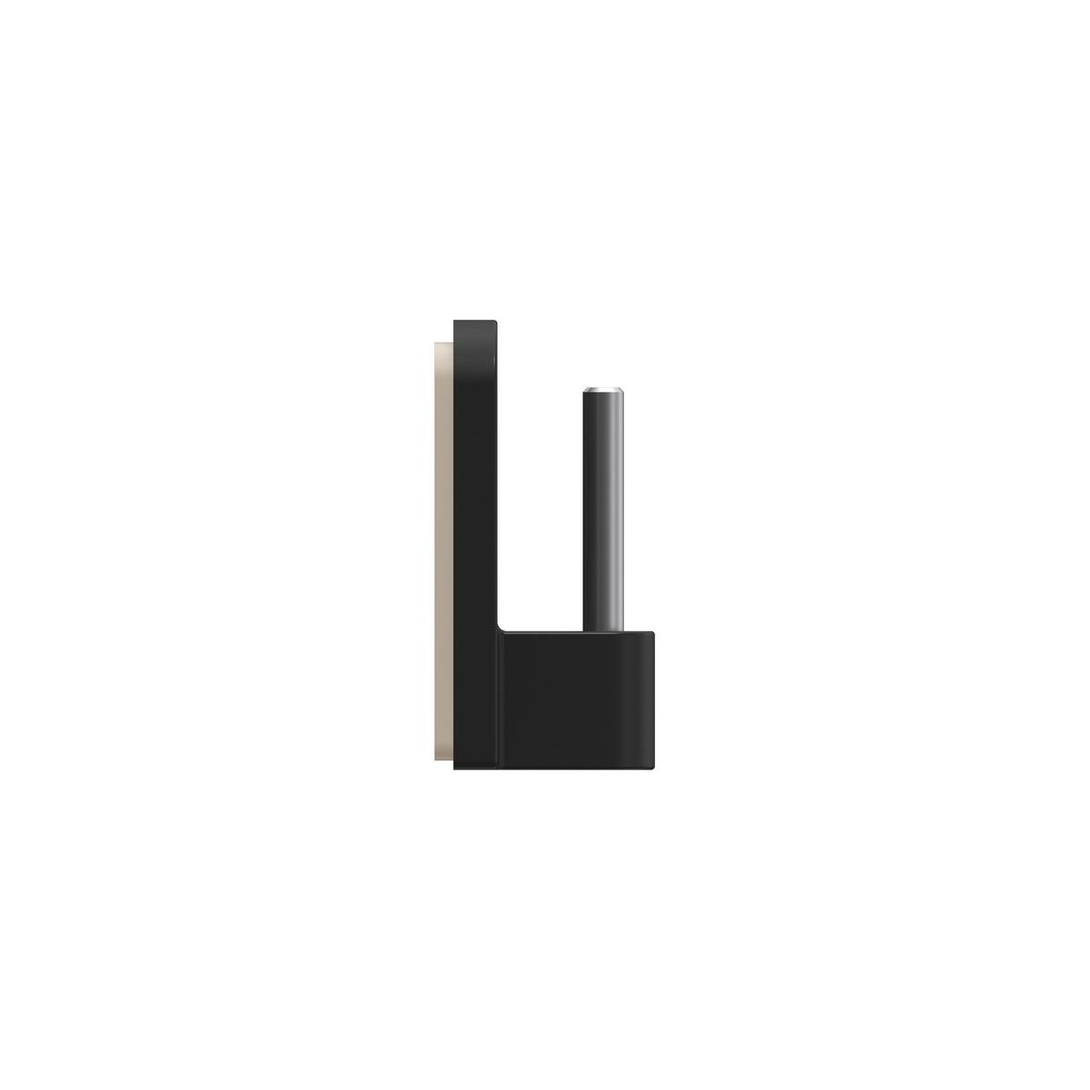 KLEBEHAKEN MIT METALLSTIFT für Vitragestangen, Schwarz, Packung 4 Stück - Schwarz, Kunststoff/Metall (1.7/2.4/1.2cm) - INTERDECO