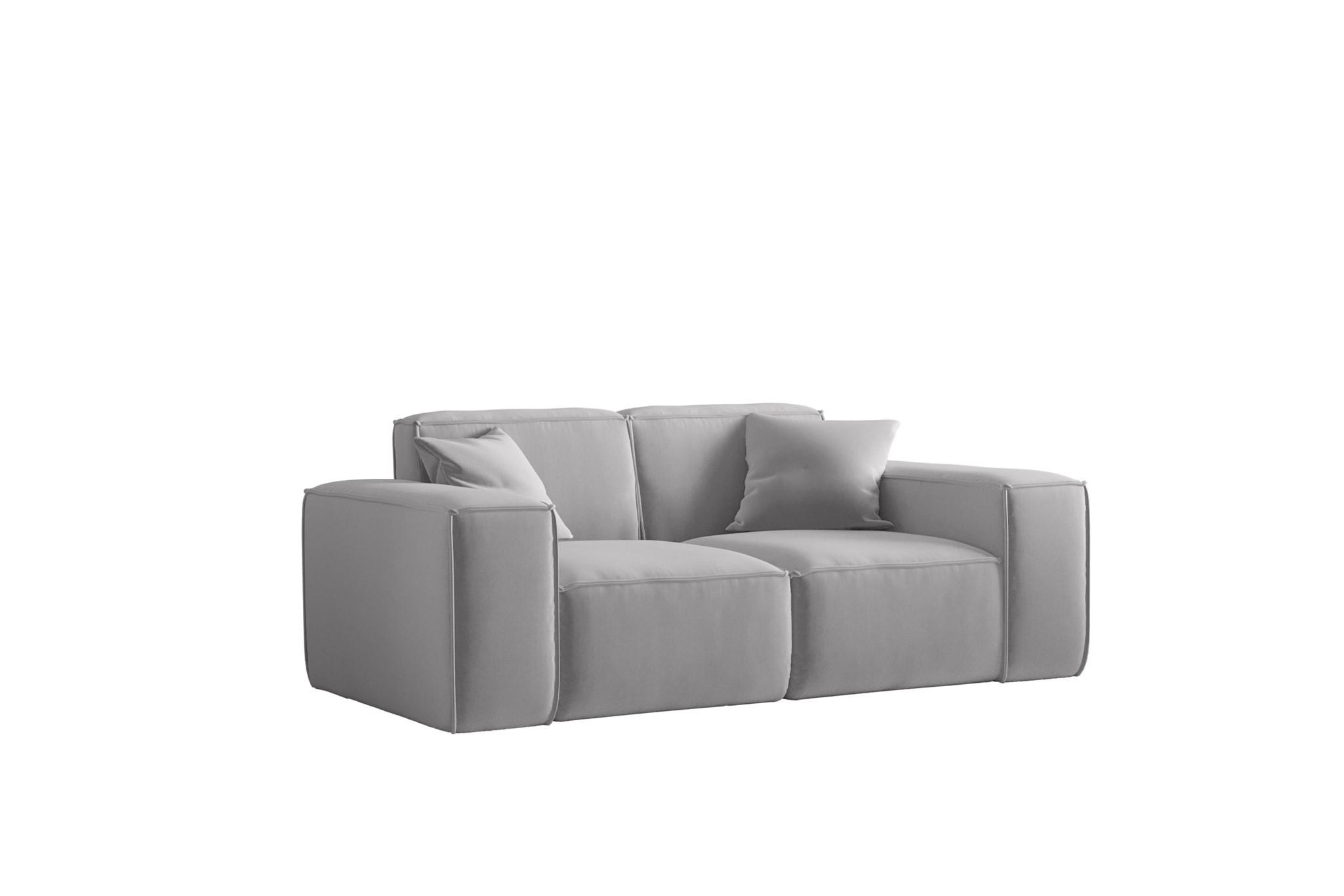 SOFA Celes Premium 2-sitzer Opera Velvet - Hellgrau, Holzwerkstoff/Textil (186/73/88cm) - Fun Möbel