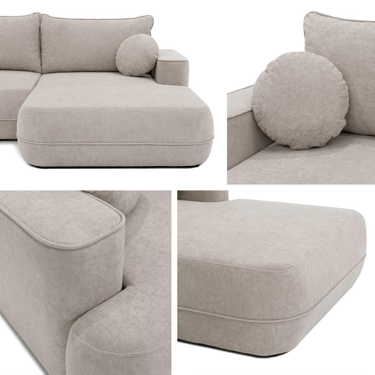 ECKSOFA Fuego L, Seite: Rechts - Hellbraun/Schwarz, Holz/Kunststoff (260/168cm) - MIRJAN24