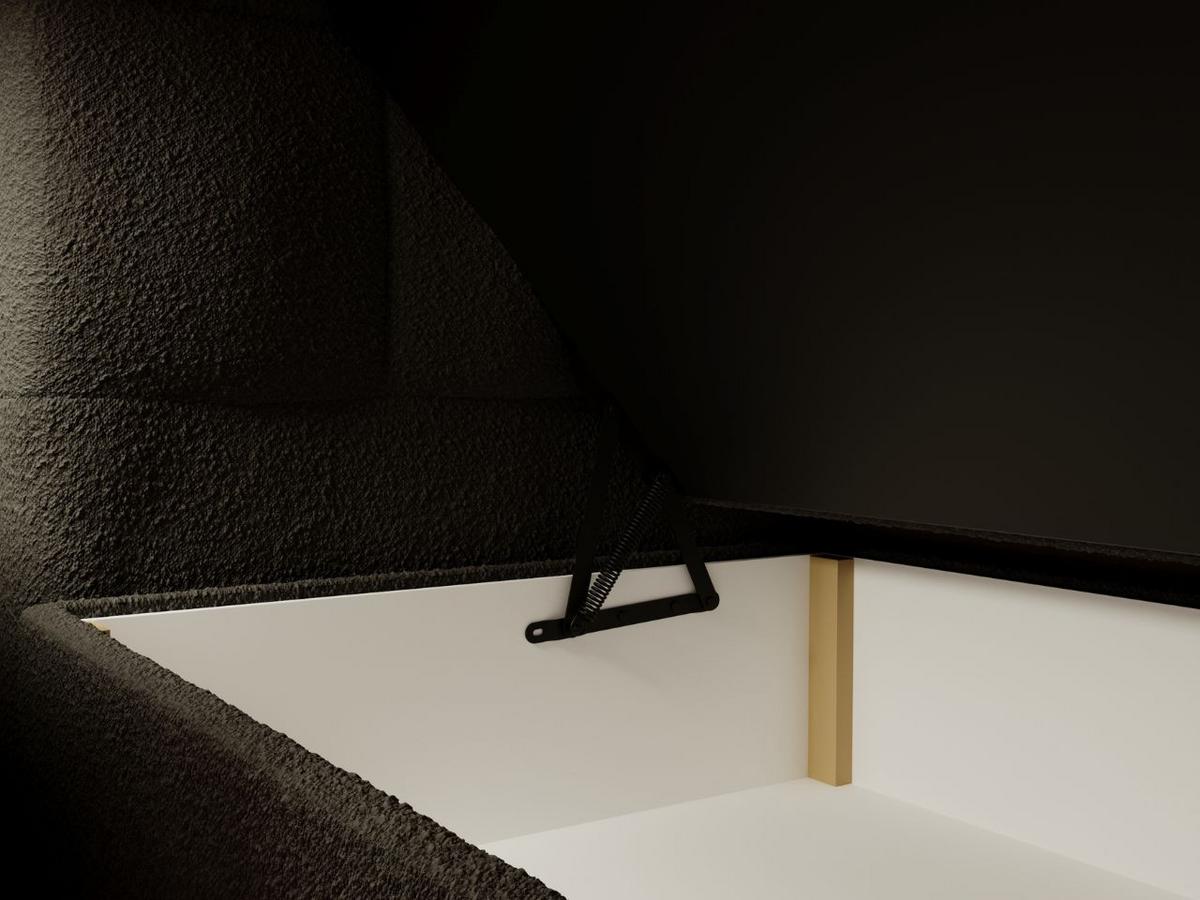 BOXBETT Alicante 140x200 Bouclé-Stoff Schwarz - Schwarz, Holz/Textil (140/200cm) - Graingold
