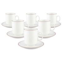 KAFFEEBECHER MIT UNTERTASSEN Sento Home Pure Lines Cocoa Brown 400 ml 6er Set - Hellbraun, Keramik (0.4L) - Seltmann Weiden