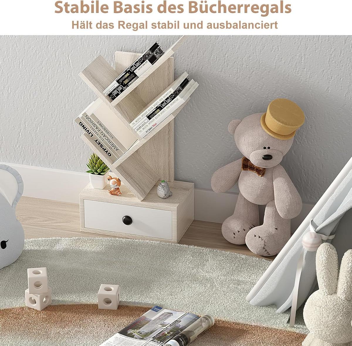 BUCHERREGAL Beige - Beige, Holz (30/60/18cm) - COSTWAY