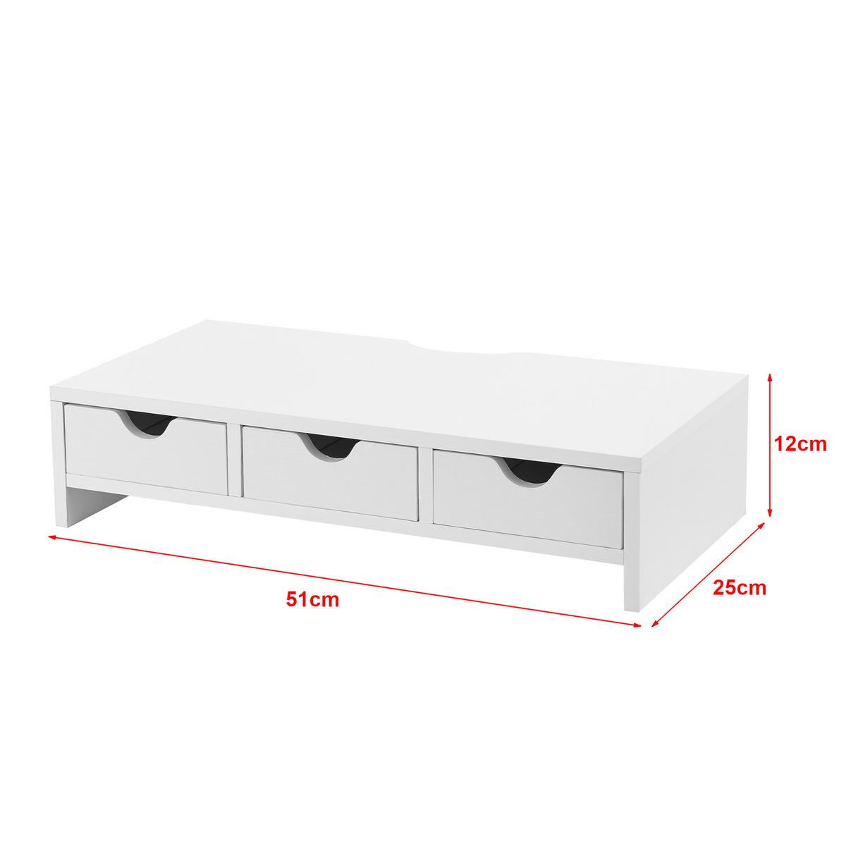 MONITORSTÄNDER Ruovesi - Weiß, Holzwerkstoff (25/51/12cm) - [en.casa]