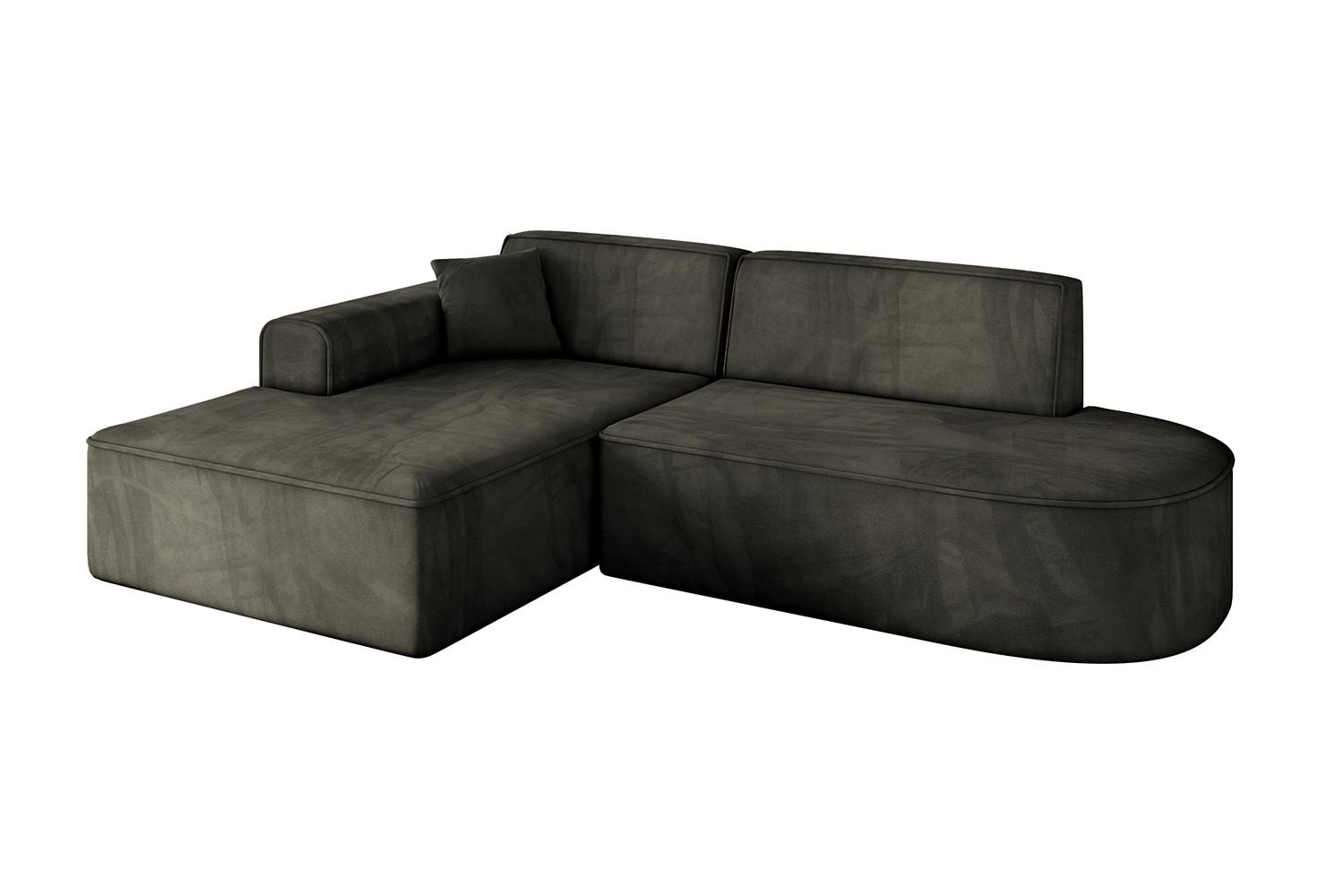 ECKSOFA Ottomane Links IREA-L1-v3 - 232x165x77 cm Schwarz - Schwarz, Holzwerkstoff/Textil (232/165cm) - ALTDECOR