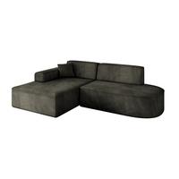 ECKSOFA Ottomane Links IREA-L1-v3 - 232x165x77 cm Schwarz - Schwarz, Holzwerkstoff/Textil (232/165cm) - ALTDECOR