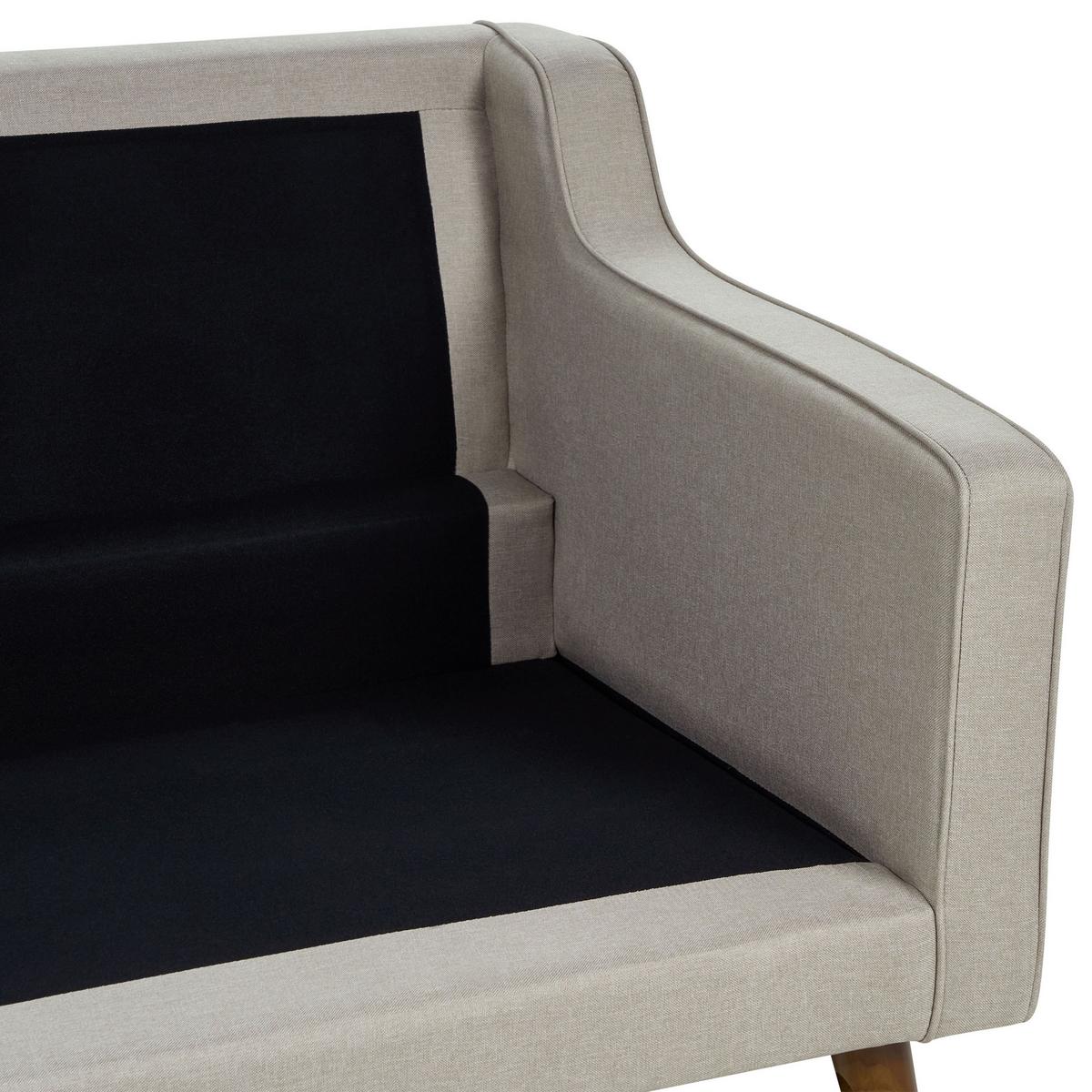 3-SITZER-SOFA beige Lokka - Beige/Dunkelbraun, Textil (204/85/83cm) - Beliani