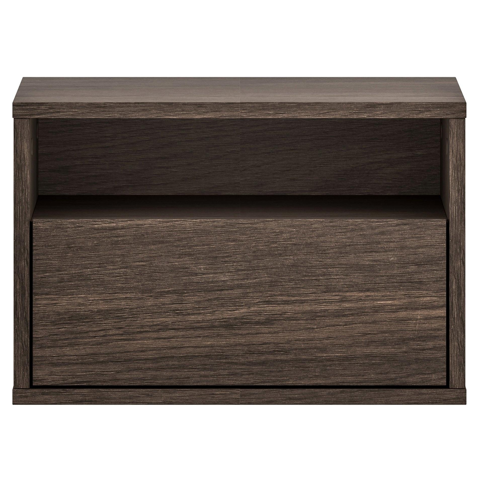 NACHTTISCH HEGGERS Eiche Dunin 45 cm - Dunkelbraun/Goldfarben, Holzwerkstoff (45/30/33cm) - Selsey