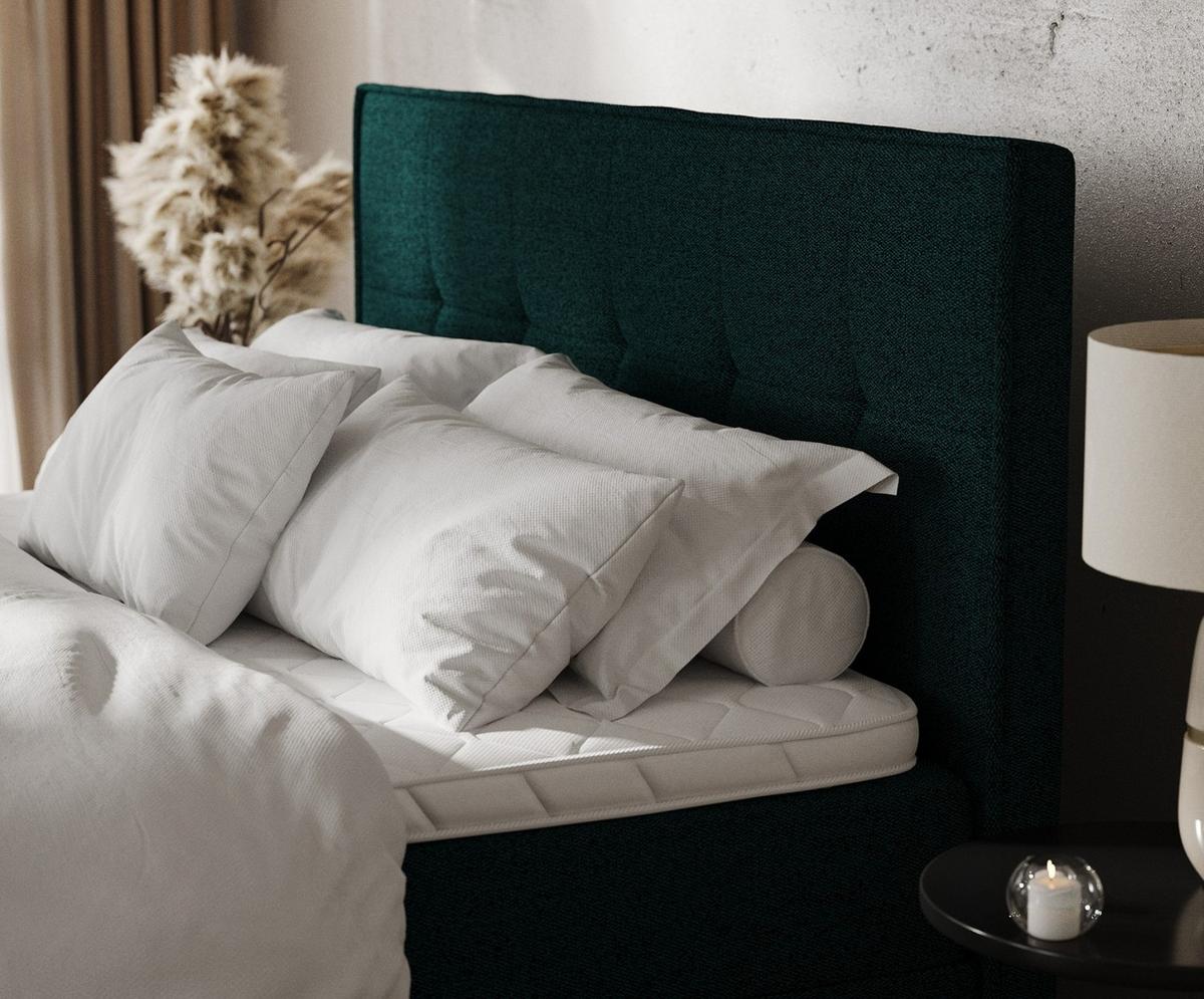 BOXBETT Tivra 140/200 cm Grün im Riva Stoff - Schwarz/Grün, Holz/Holzwerkstoff (140/200cm) - AltaBeds