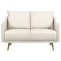 2-SITZER-SOFA beige mit goldenen Beinen Maura - Beige/Goldfarben, Textil (130/83/78cm) - Beliani