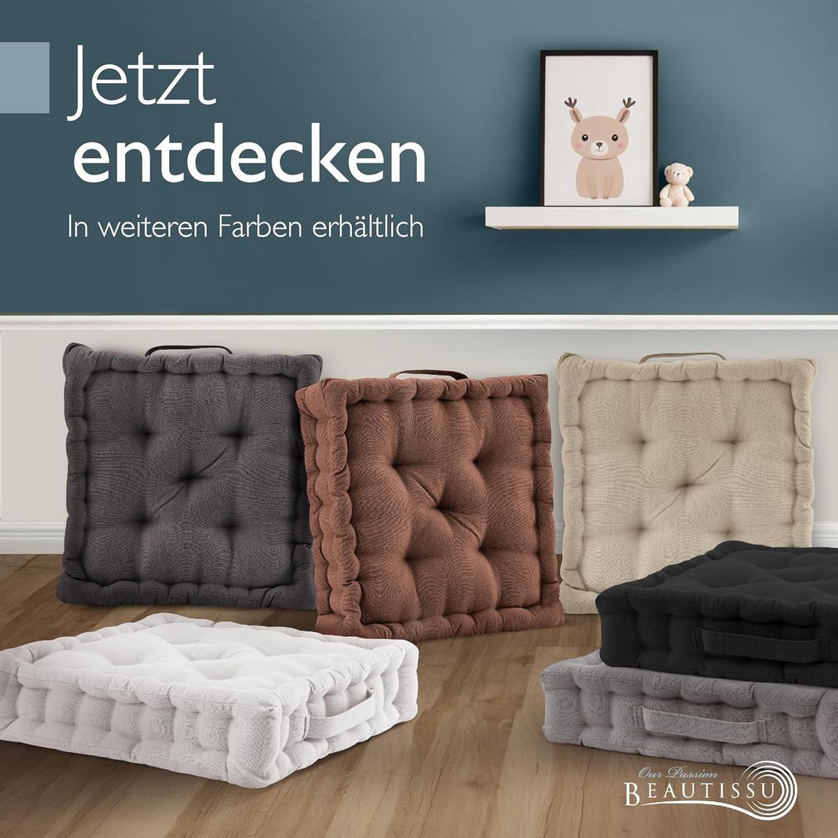 STUHLKISSEN Mila 50x50x10cm Braun - Braun, Textil (50/50/10cm) - Beautissu 