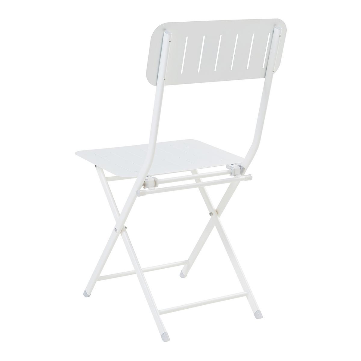 GARTENKLAPPSTUHL-SET 2 TLG. Sande - Weiß, Metall (42/84.5/50cm) - [en.casa]