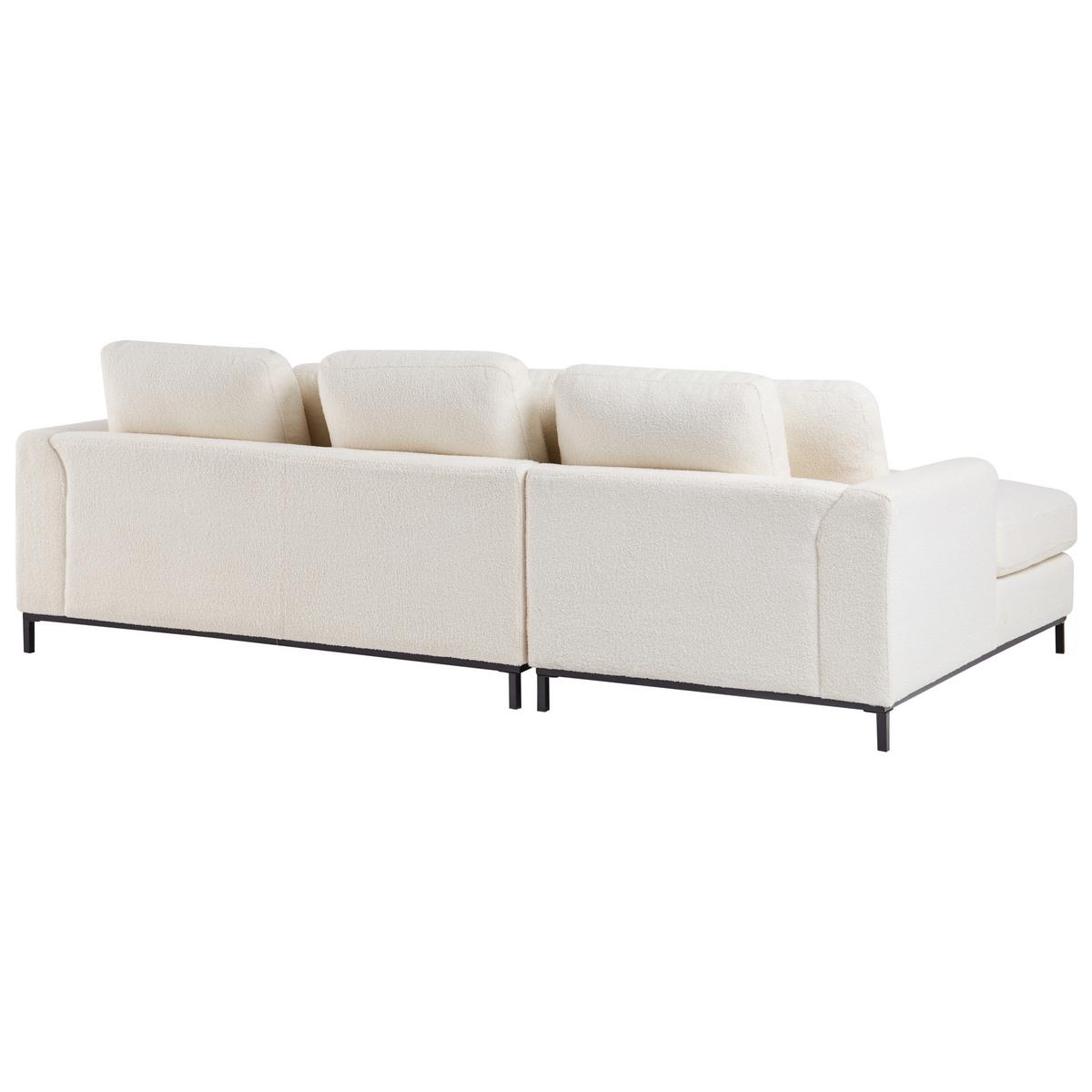 ECKSOFA 4-Sitzer Bouclé Weiß rechtsseitig Oslo - Schwarz/Weiß, Textil (270/151cm) - Beliani