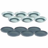 TAFELSERVICE Matera blau 12er Set - Blau, Keramik (2/2/2cm) - Leonardo Living
