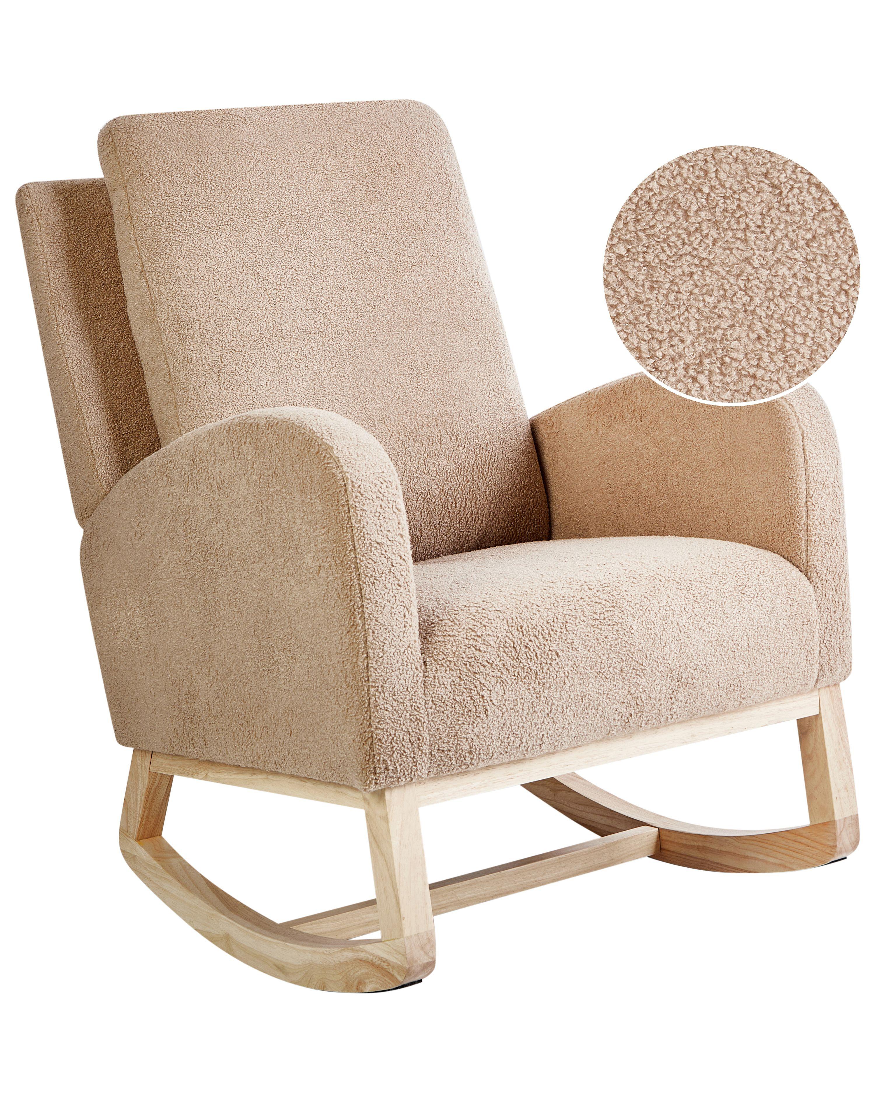 SCHAUKELSESSEL Hellbraun Alsta - Hellbraun/Beige, Textil (68/100/100cm) - Beliani