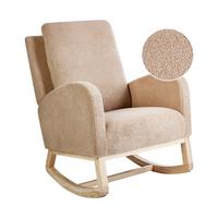 SCHAUKELSESSEL Hellbraun Alsta - Hellbraun/Beige, Textil (68/100/100cm) - Beliani