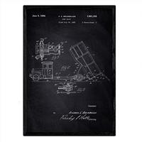 POSTER Abfall-Lkw Patent 2 A3 Rahmenlos - Klar/Schwarz, Papier (29.7/5/42cm) - Nacnic