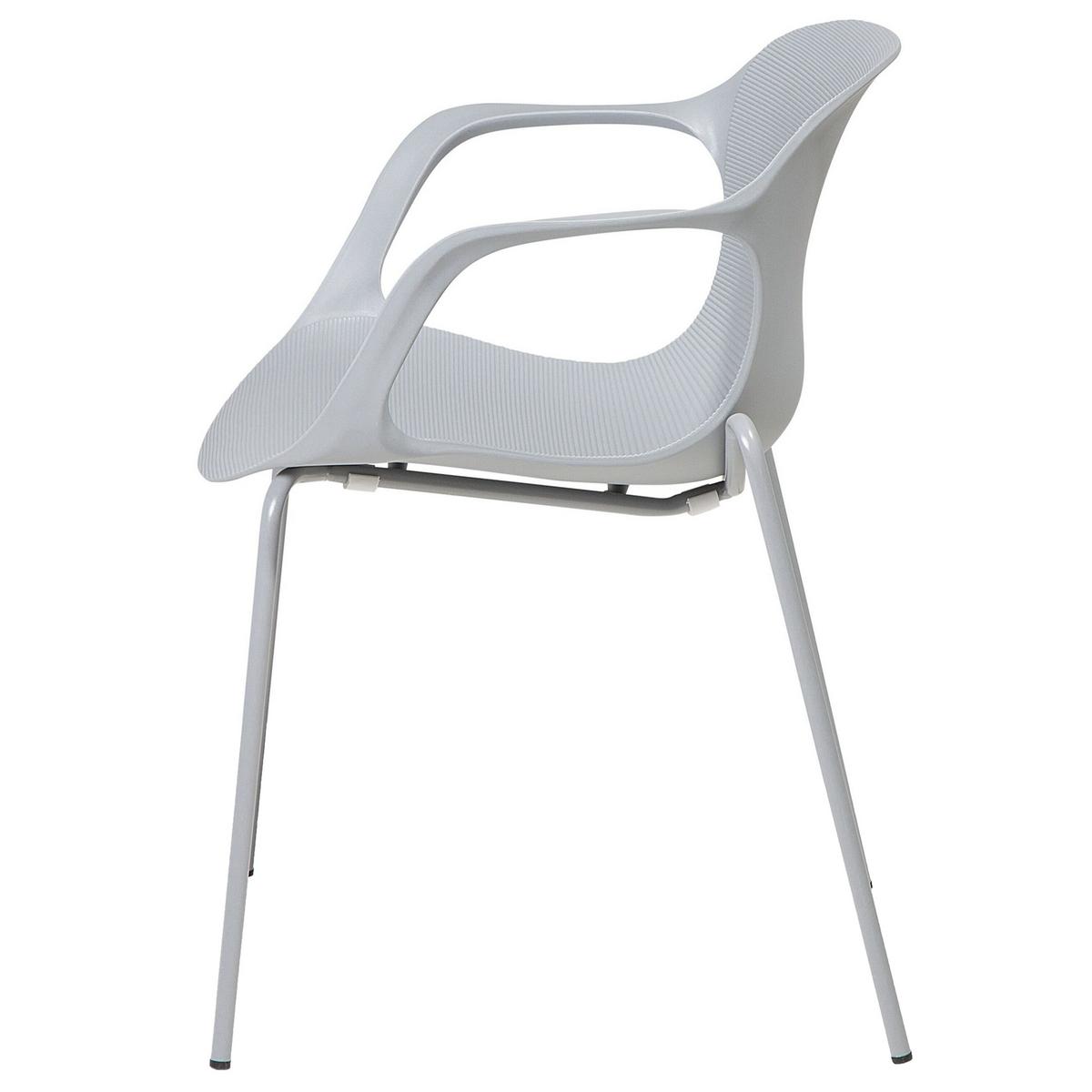 ESSZIMMERSTUHL 2er-Set Kunststoff Grau Elbert - Grau, Kunststoff/Metall (56/75/56cm) - Beliani