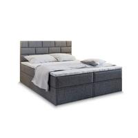 BOXBETT ARINOS 160x200 cm mit Matratze und Topper - Grau - Grau, Holz (160/200cm) - MASSENO