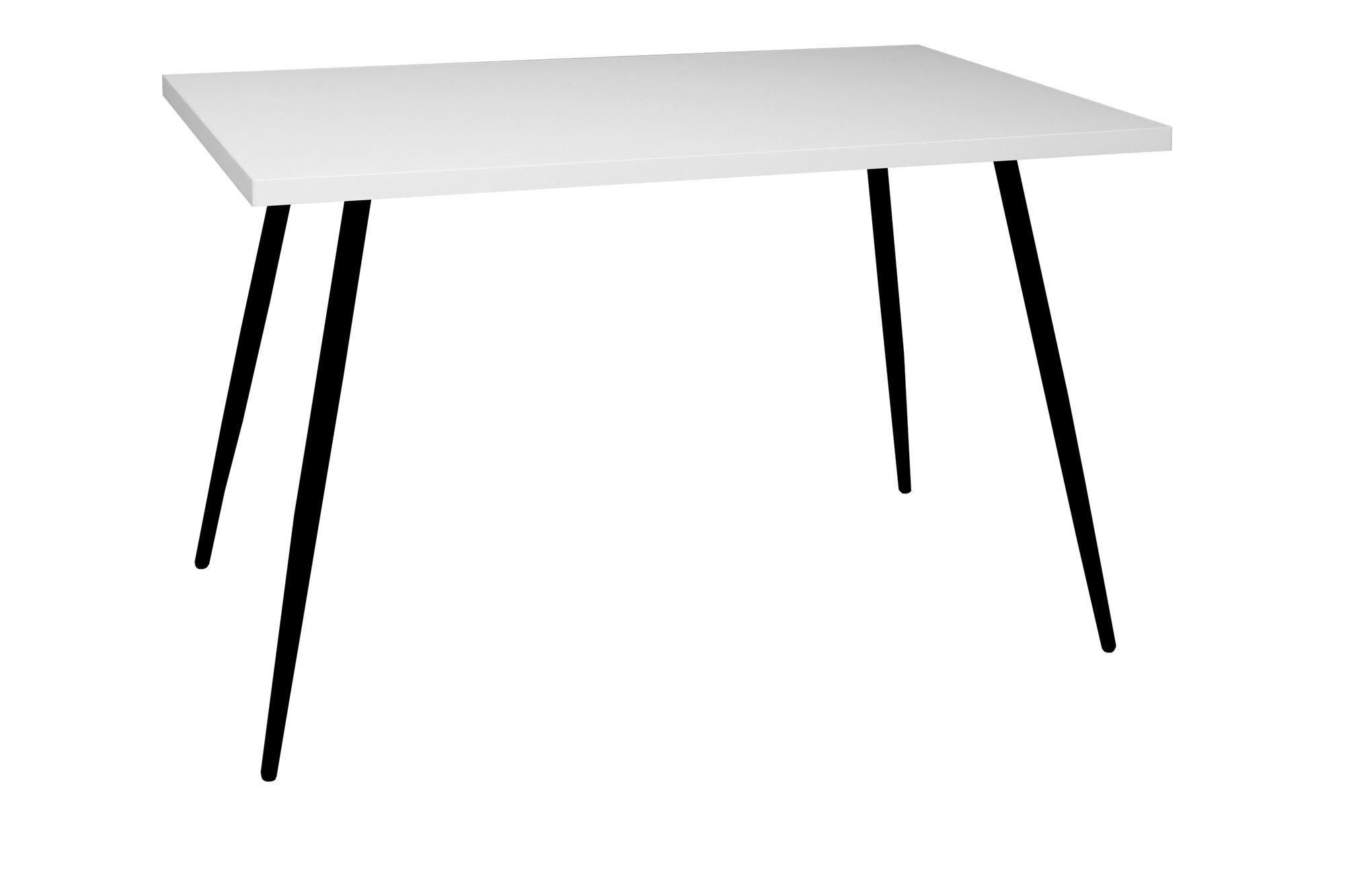 BISTROTISCH Elbertina 80x50x75 schwarz matt/weiß matt lack - Weiß, Metall (80/50/75cm) - 58aufmkessel