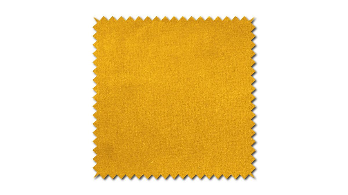 SESSEL MIT HOCKER LOTTE Gelb Velvet - Currygelb/Schwarz, Textil (79/117/82cm) - KAWOLA