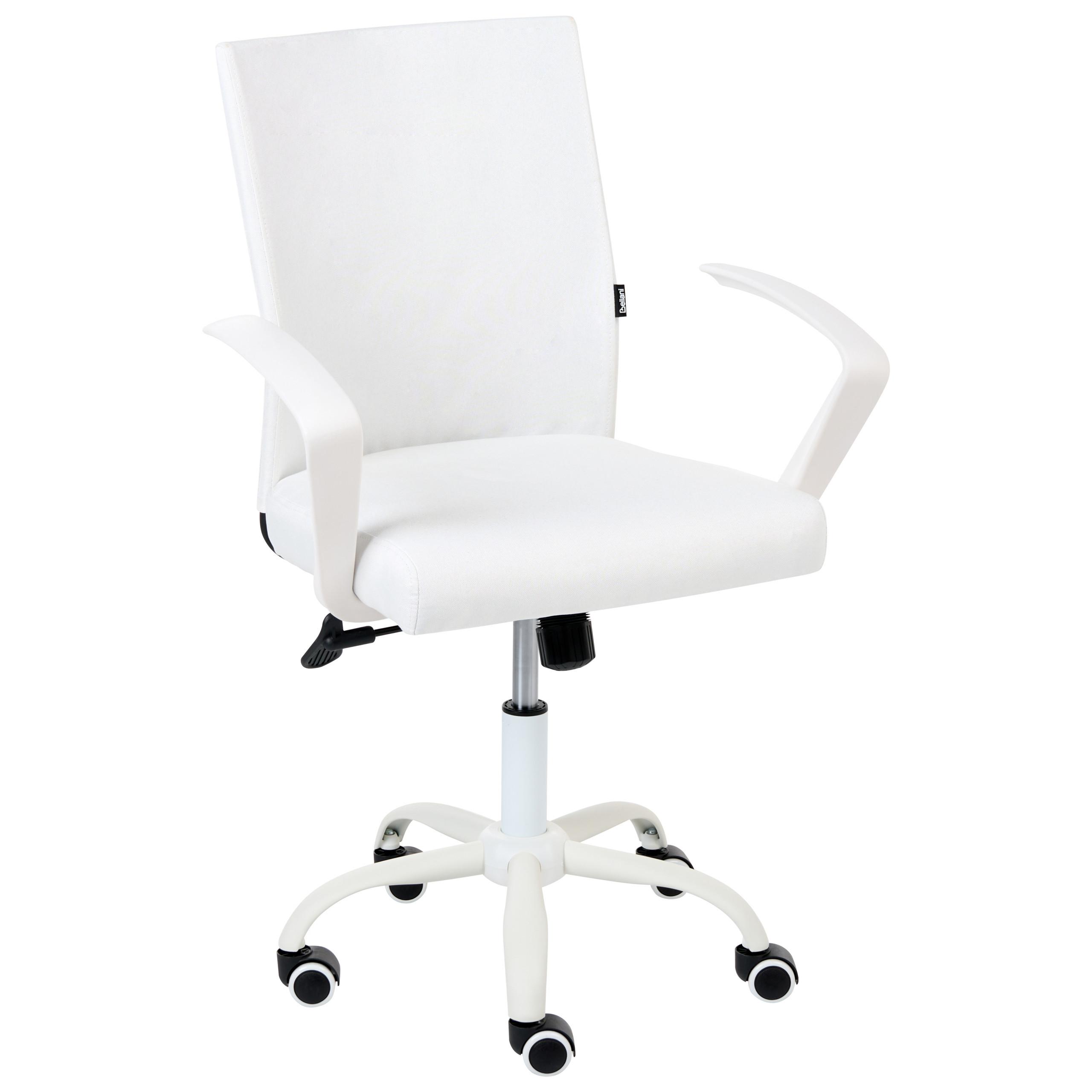 BÜROSTUHL Weiß Modra - Weiß, Textil (52/91/52cm) - Beliani