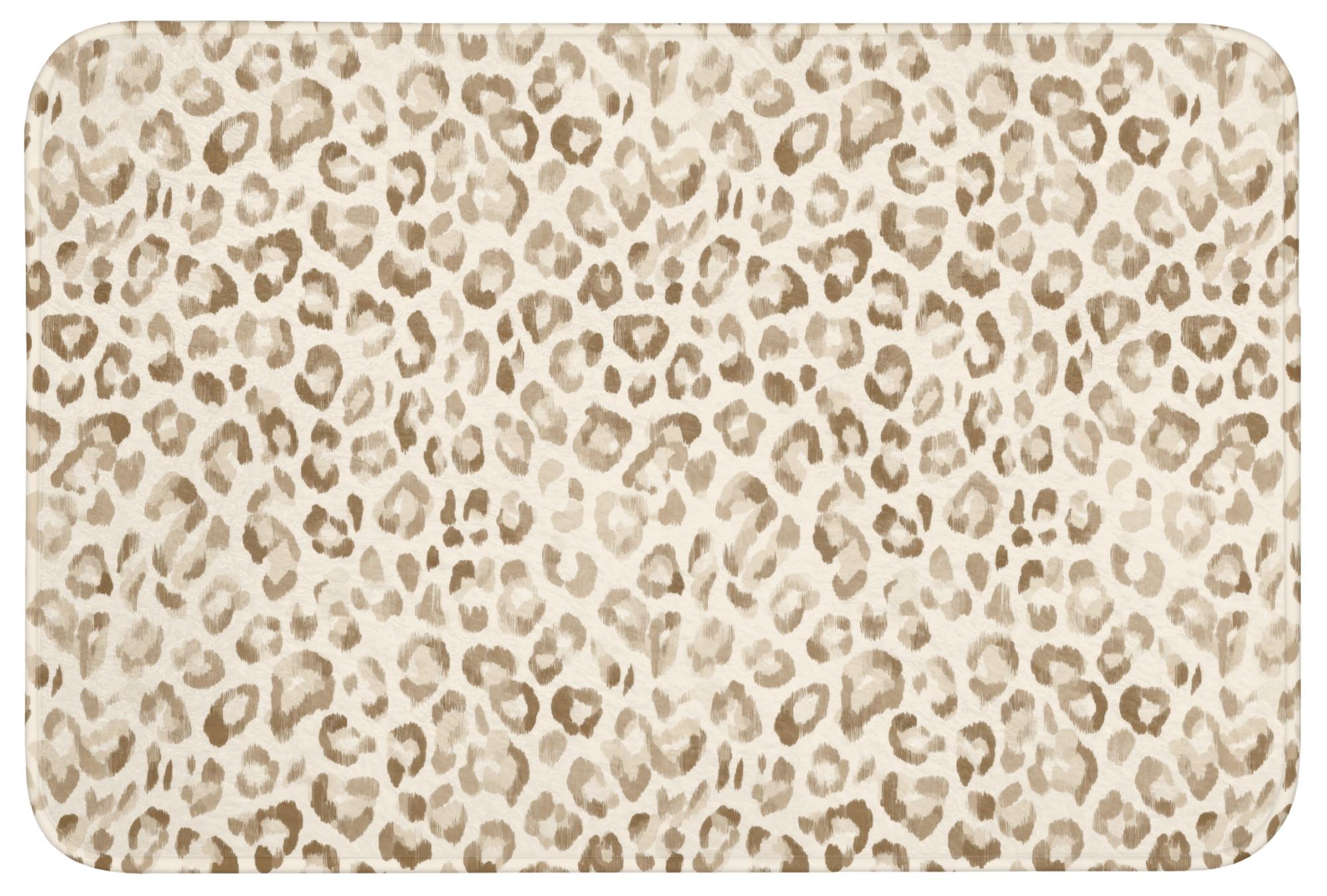 BADEMATTE Leopard - Klassisch - Beige Badvorleger 90x60 cm - Hellbraun, Textil (90/60cm) - OnlyWow