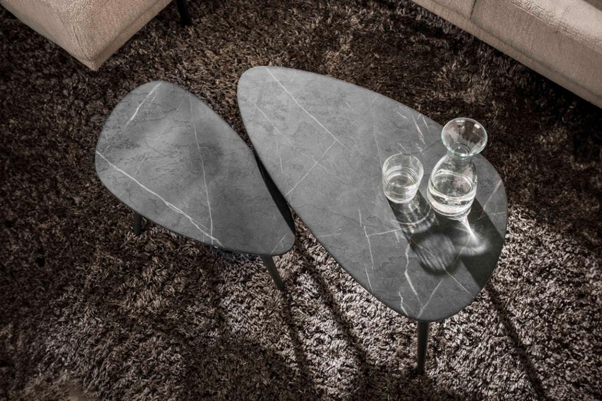 COUCHTISCH PARANA 2ER SET Schwarz Kunststoff - Schwarz, Kunststoff/Metall (44/80/40cm) - KAWOLA