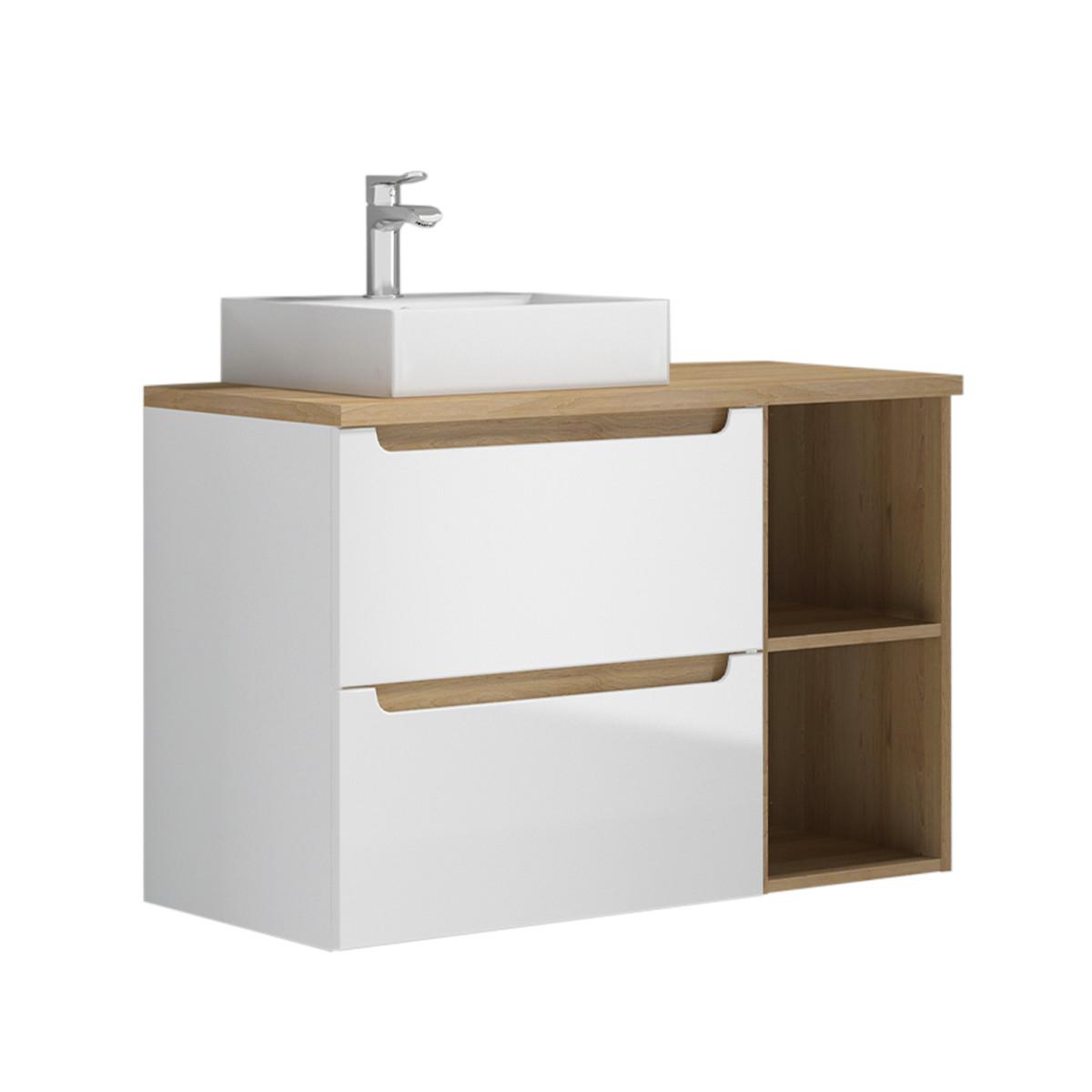 WASCHTISCH 90cm Livia Weiß - Weiß, Holzwerkstoff (90/62.5/46cm) - Petits-meubles