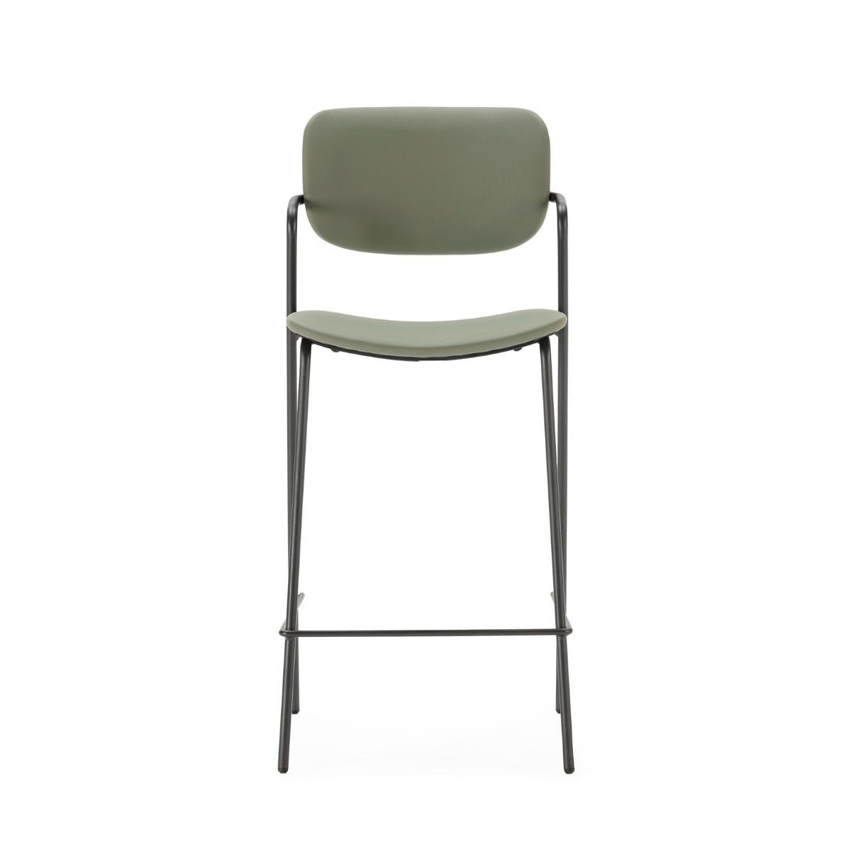 HOCKERN (Set aus 2) mit schwarzen metallbeinen - maika 44/51/66 cm - Grün, Kunststoff (51/66/44cm) - Calicosy