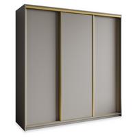 SCHWEBETÜRENSCHRANK NISSE 200/205/60 cm 3-türig Graphitfarben - Graphitfarben, Holzwerkstoff (200/205/60cm) - MASSENO