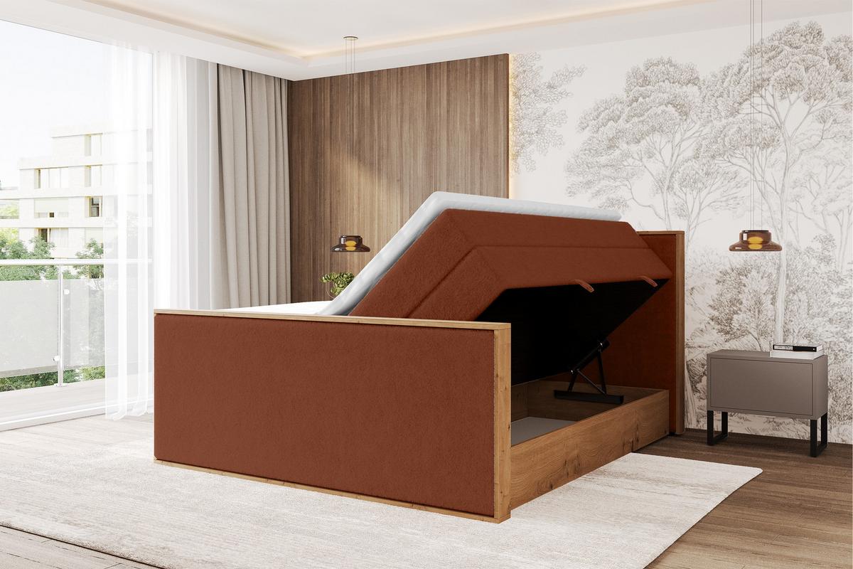 BOXSPRINGBETT LOLLI9 -Z-KING 120x200 - H3/H4 Rot - Rot, Holzwerkstoff (120/200cm) - ALTDECOR