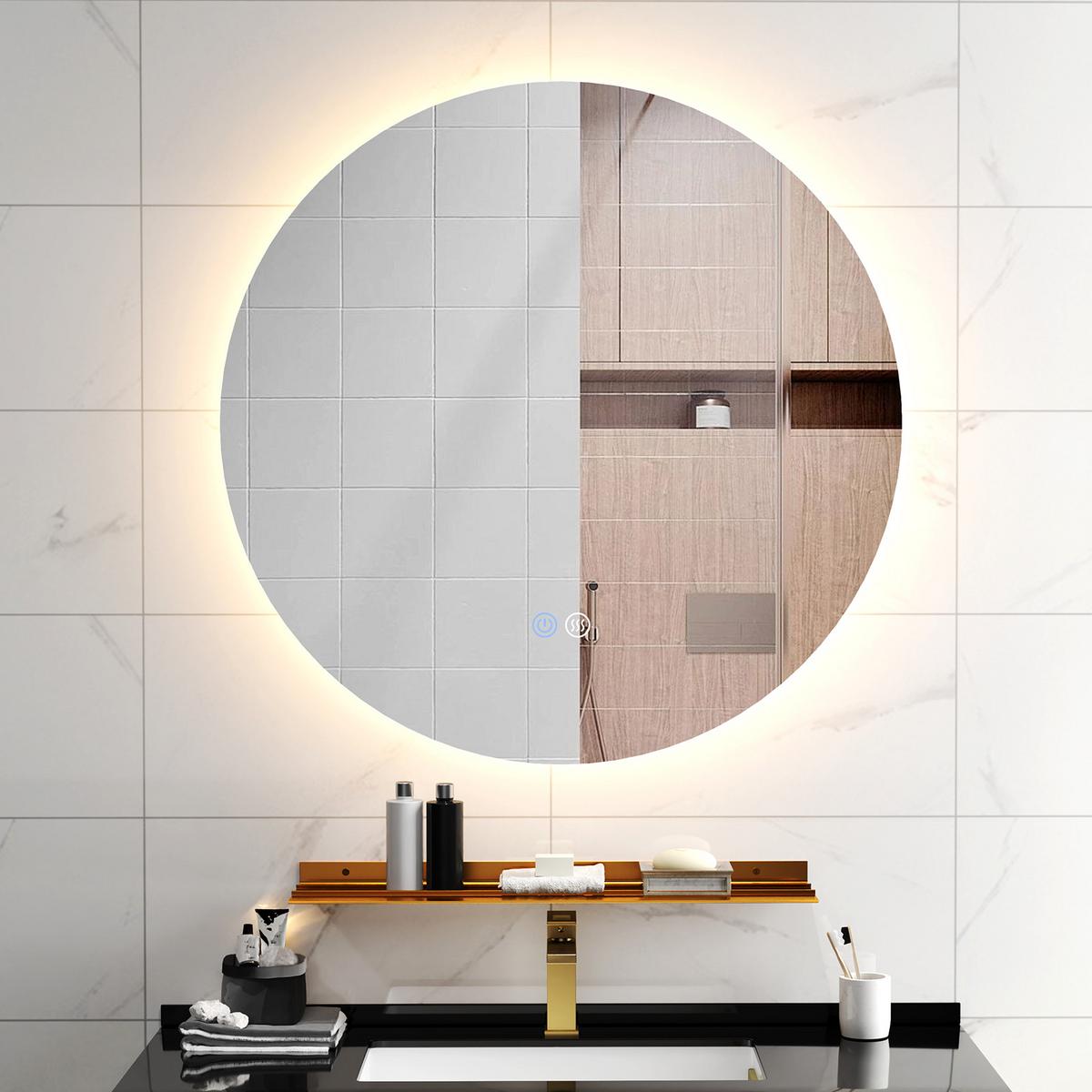 BADEZIMMERSPIEGEL Silber - Silberfarben, Glas (60/3/60cm) - COSTWAY