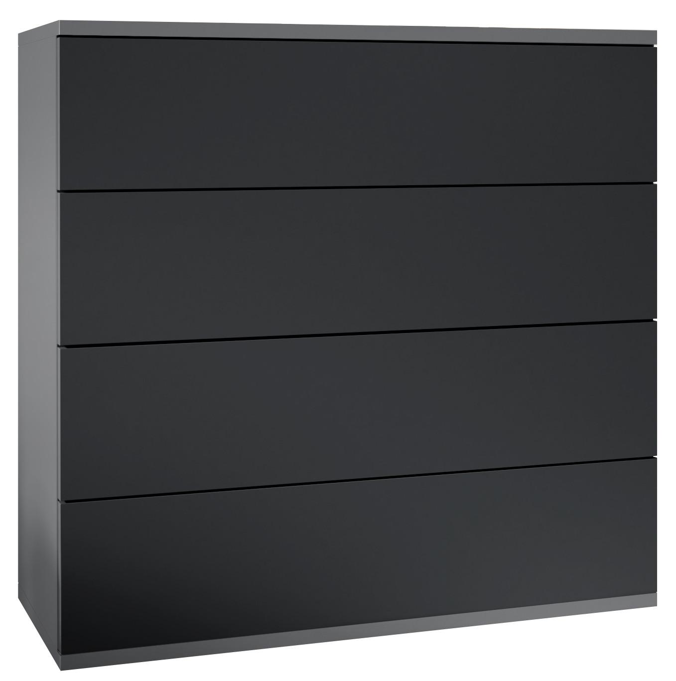 KOMMODE Pavos Schwarz matt - Schwarz, Holzwerkstoff (76/76/35cm) - Vladon