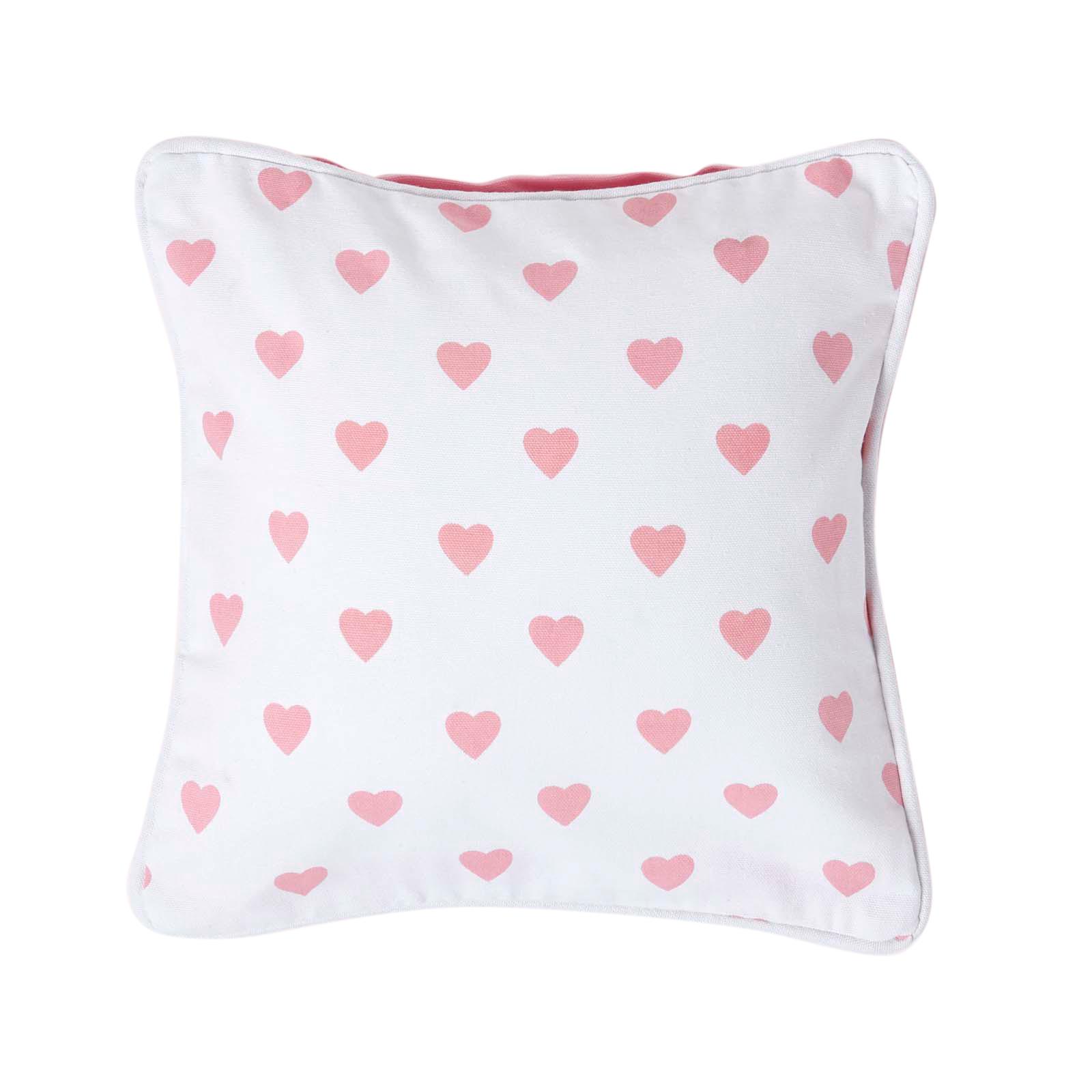 KISSENHÜLLE Herzen 30/30 cm, 100% Baumwolle - Rosa, Textil (30/30cm) - Homescapes