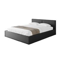 POLSTERBETT mit Bettkasten und Lattenrost, Bett mit Matratze H3/H4 - EMMI-V1 180x200 Schwarz Kunstleder - Schwarz Hochglanz, Holzwerkstoff/Textil (180/200cm) - ALTDECOR