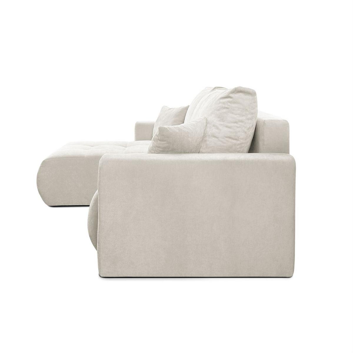 ECKSOFA Gepolstertes CLOUD mit Schlaffunktion und Bettkasten, Wind 02 - Beige, Textil (277/143cm) - Lookway