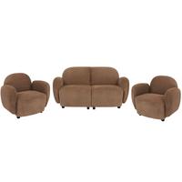 WOHNZIMMER-SET Braun - Braun, Textil (148/77/79cm) - MCW