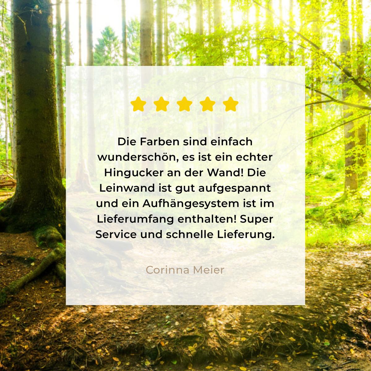 LEINWANDBILD Wald - Landschaft - Wasser - Bäume - Sonne - Grün - Natur Deko Groß 90x90 cm - Grün, Textil (90/90cm) - MuchoWow