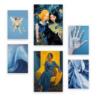 POSTER Set Mit 6 Beruhige Blues In Vielseitiger Stil A3 & A4 Rahmenlos - Klar, Papier (29/3cm) - Nacnic