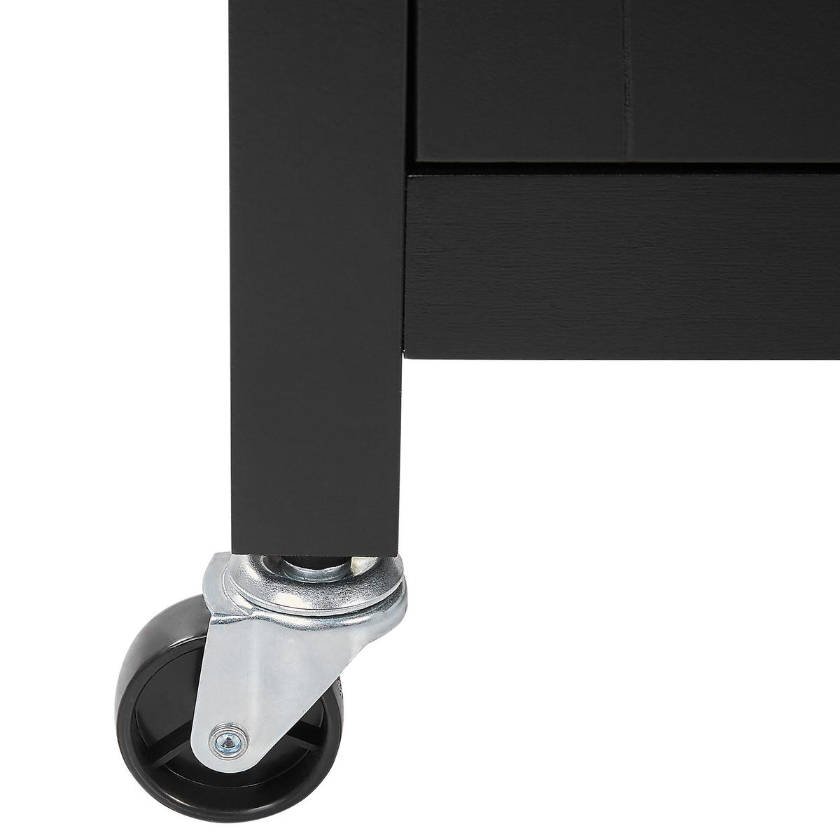 SERVIERWAGEN Schwarz Siena - Schwarz/Braun, Holzwerkstoff (39/89/48cm) - Beliani