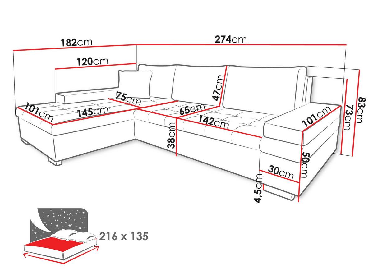 ECKSOFA Bangkok Mini Premium - Silberfarben/Naturfarben, Holz/Textil (274/182cm) - MIRJAN24