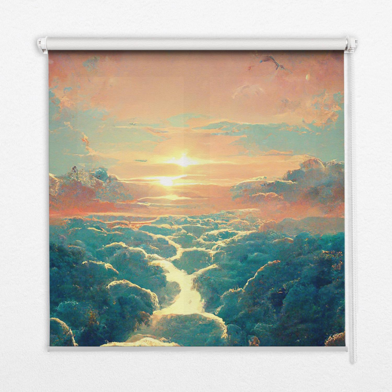 INNENROLLO - Fensterrollo - Rollo - 70x140 cm - Sonnenuntergang - Blau, Kunststoff (70/140/0.5cm) - TULUP