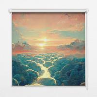 INNENROLLO - Fensterrollo - Rollo - 100x100 cm - Sonnenuntergang - Blau, Kunststoff (100/100/0.5cm) - TULUP